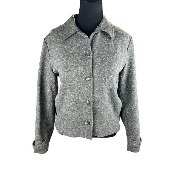 J.Jill woman’s 14 gray tweed wool blend blazer skirt set casual career - Picture 2 of 15